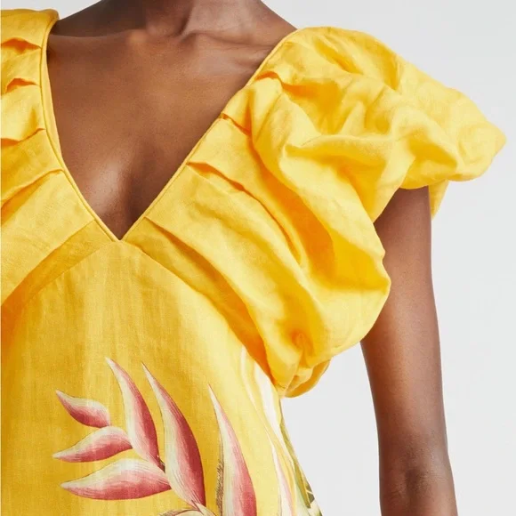 Farm RIO Spring Awakening Placed Floral Linen Dress - Picture 4 of 7